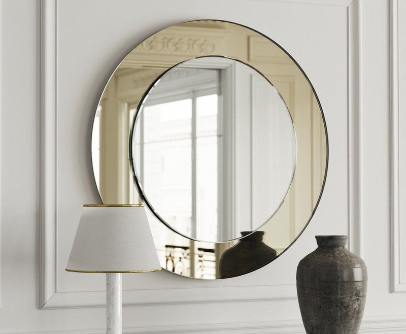 SDG Royal Light Frameless Saint Gobain Oval Wall Mount Mirror M-121 (Gold, Silver)