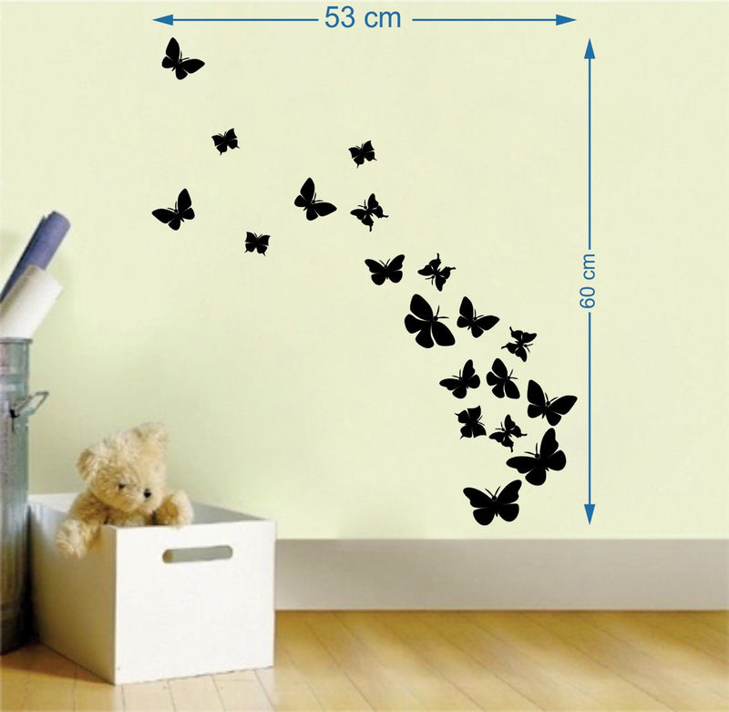 Flying Butterfly Self Adhesive VinylWaterproof Decorative Wall Stickers for Hall, Bedroom, Kitchen and Furniture