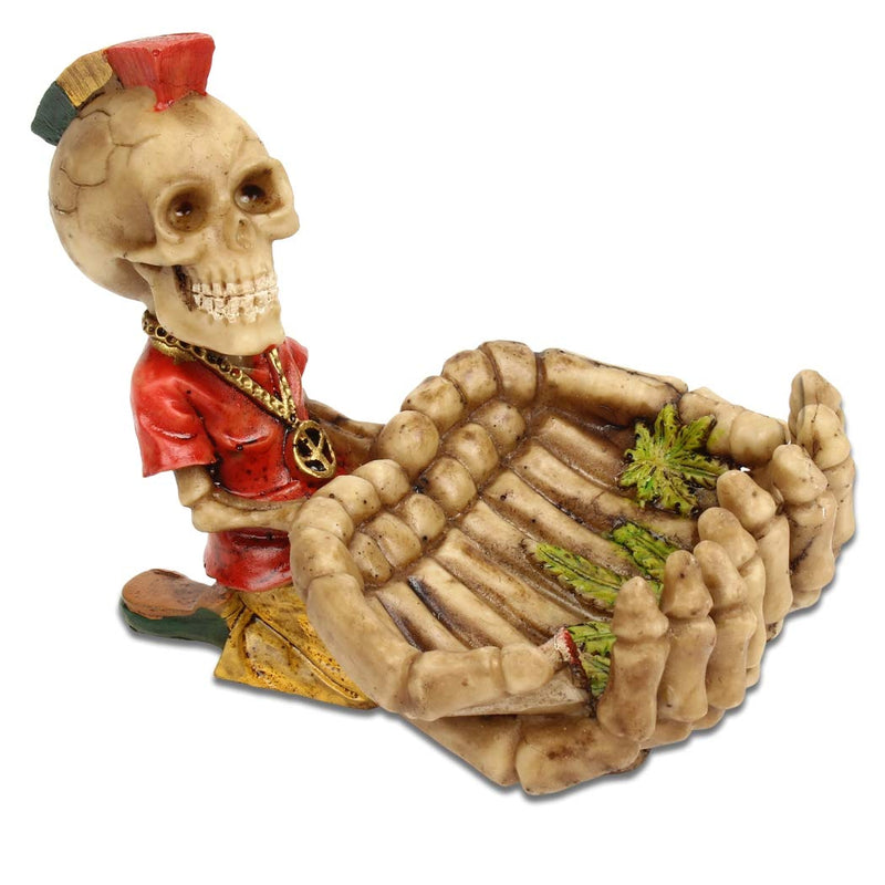 Urban Sajavaat Spooky Human Skull Ashtray Decorative Skulls & Skeletons Figurines As Gothic Smoking Room Decor Gifts for Smokers - Red