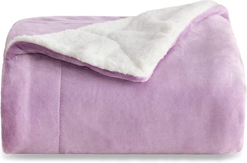 BSB HOME Sherpa Fleece Blanket Double Size Winter Super Soft Extra Warmest and Heavy Thick Winter 500GSM Bed Blankets for Couch Sofa Bed, 90" X 90" (Pink)