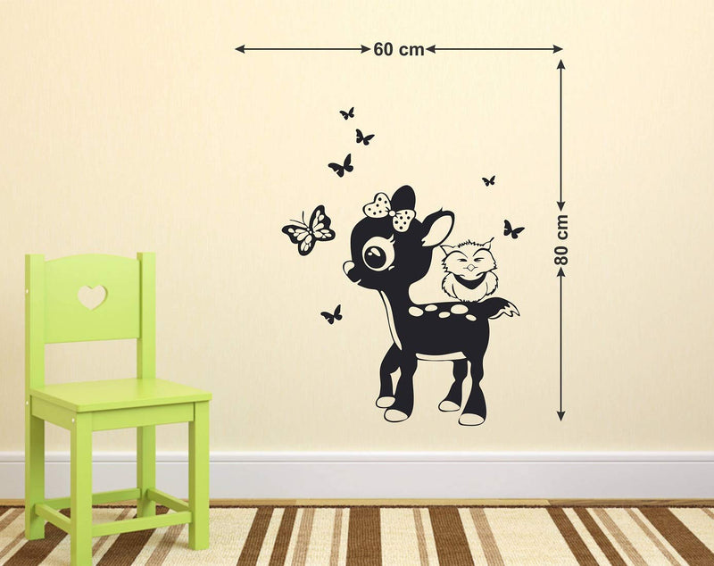 Tuffuk Deer Large Vinyl Wallstickers for Home Decorations(60 cm x 80 cm)4TZ155