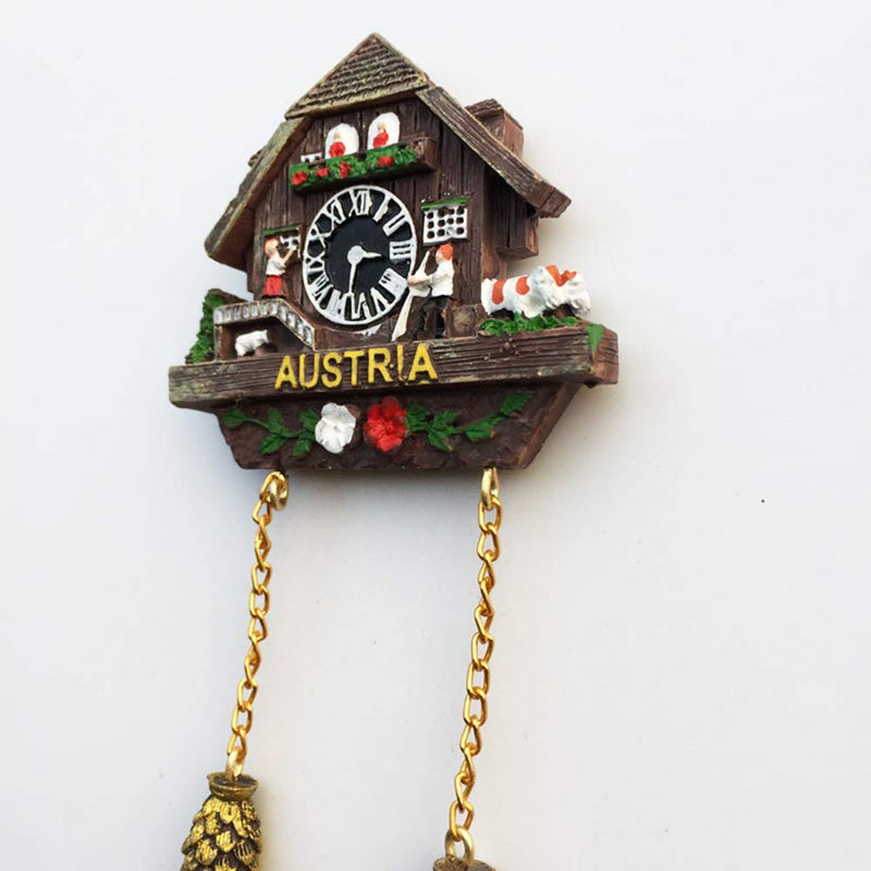 3D Cuckoo Clock Austria Fridge Magnet Souvenir Gift & Collection，Home & Kitchen Decoration Magnetic Sticker, Austria Vienna Refrigerator Magnet