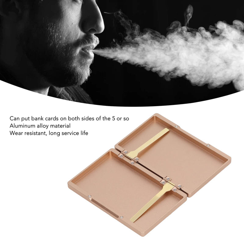 Metal Cigarette Case, Automatic Popping Up Cigarette Holder 20 Capacity Aluminium Alloy Cigarette Box for Cigarette Credit Card Holder Protective Security Wallet for Men Women Gift (Luxury Gold)