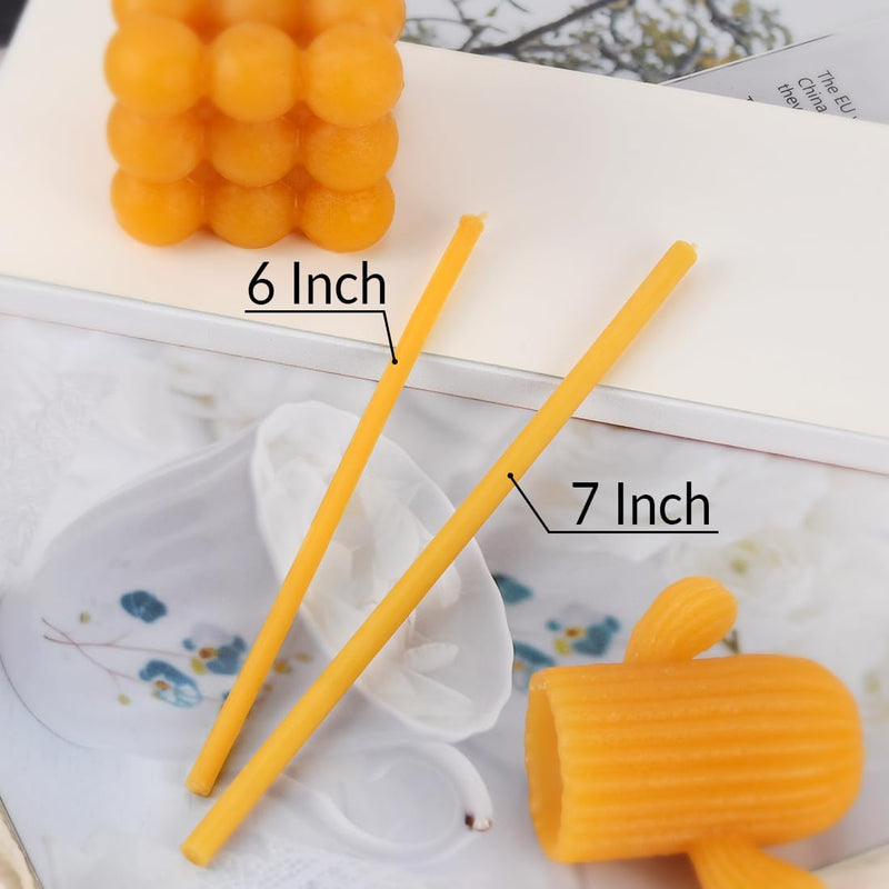 DEYBBY Beeswax Birthday Candles – 7.3 'Thin Beeswax Candles - Dripless and Smokeless Eco Beeswax Taper Candles for Home, Dinner, Cake, Prayer, Church, Hanukkah, Christmas