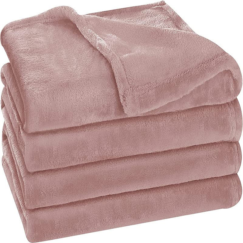 BSB HOME® Premium Plush Double Blanket | 300 GSM Lightweight Cozy Soft for Bed, Sofa, Couch, Travel & Camping| Pink, 230x220 cm or 90X86 inches