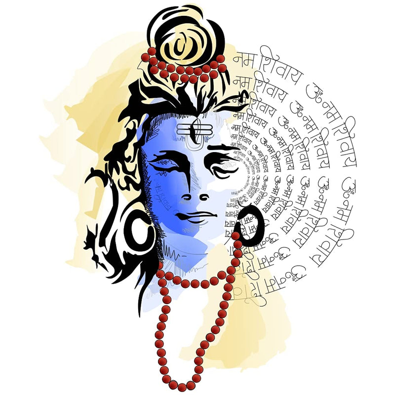 Wallzone Lord Shiva Medium Vinyl Wallsticker(45 cm x 55 cm)