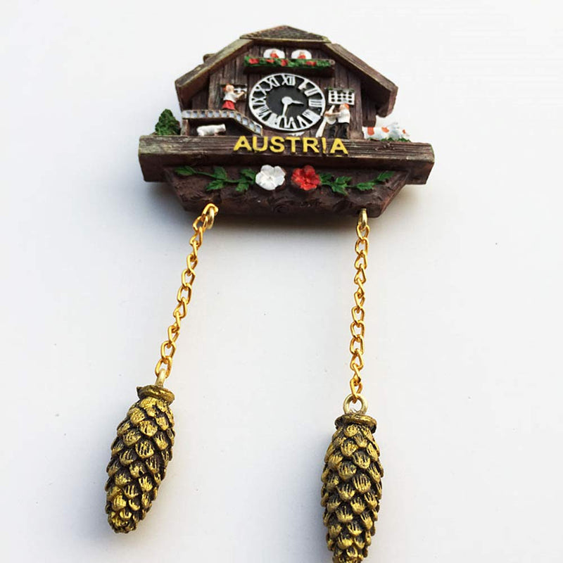 3D Cuckoo Clock Austria Fridge Magnet Souvenir Gift & Collection，Home & Kitchen Decoration Magnetic Sticker, Austria Vienna Refrigerator Magnet