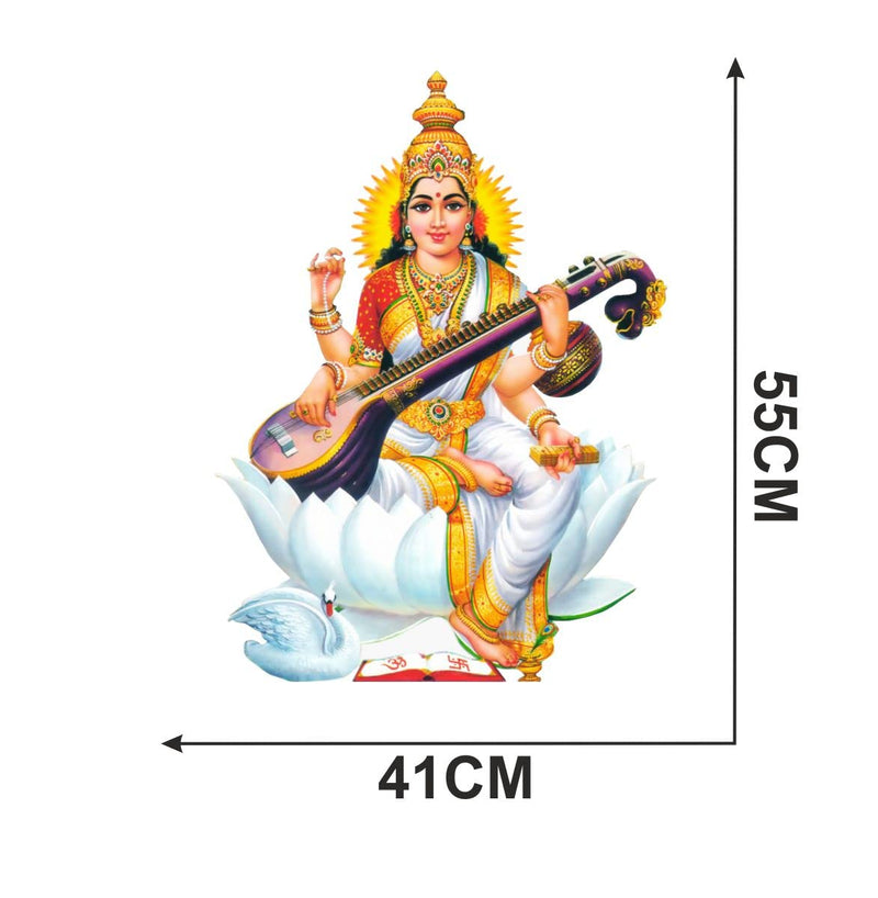 Decor Kraft Vinyl Saraswati Maa Wall Sticker & Decal,Size- 55 Cm X 32 Cm,Religious