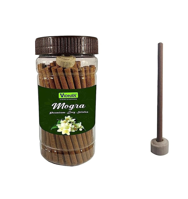 V, VIDHAN Dhoop Sticks Premium Jar 3X100Gm | No Bamboo | No Charcoal | Pooja Dhoop Sticks Rose Mogra Sandal Guggal Loban Aroma Pineapple Rudrkash Lilly Pack Of 3 Jar (Mograsandalrose)