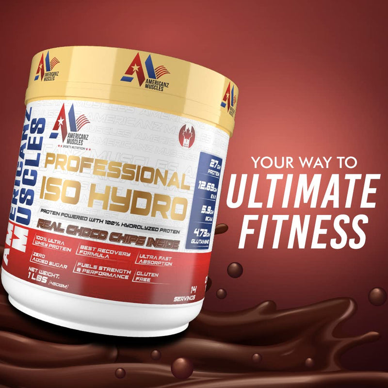 Americanz Muscles Professional ISO HYDRO Protein | 27g Per Scoop | 14 Servings | Cookie & Cream, 1 LBS | Chocolate Truffle | Whey Isolate Muscle Building Supplement | FSSAI Approved | Imported