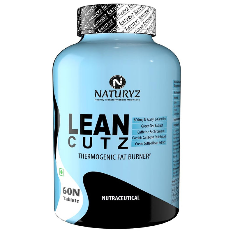 Naturyz LEAN CUTZ Thermogenic Fat Burner with Acetyl L Carnitine, Green tea Extract, Garcinia Cambogia, Green Coffee Bean Extract, Caffeine & Chromium Weight loss product for Men & Women- 60 Tablets