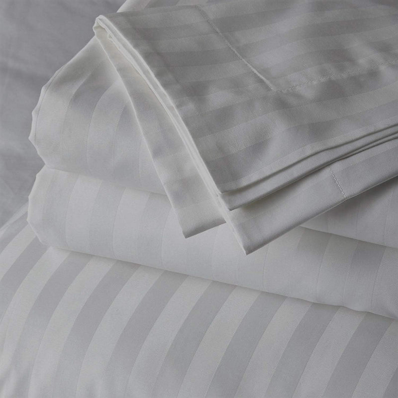 Top Split King Sheets Sets for Adjustable beds, Half Split King Sheet Sets for Adjustable beds deep Pocket, 34" Split Top King Sheets 400 Thread Count 100% Cotton, Flex Top Sheets,Light Grey Stripe