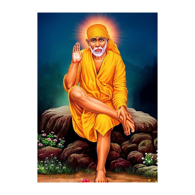 Sai Baba Wall Sticker - shirdi sai Baba Wall Sticker - Saint sai Baba Wall Poster - Yogi sai Baba Wall Sticker - 300GSM - Glossy - Strong Adhesive - Starx Decals