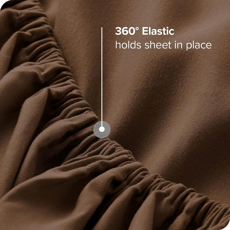 Amazon Brand � Umi 100 GSM Brushed Micro Fabric Fitted Bedsheet with Flat Sheet and 1 Pillow Cover - Brown