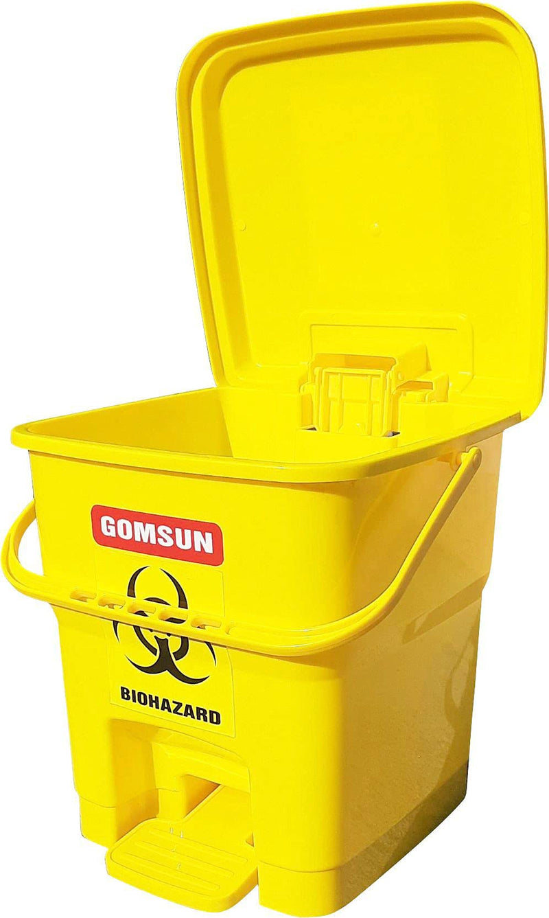 GOMSUN 12 L BIO HAZARD/BIO MEDICAL WASTE PEDAL DUSTBIN COLOR CODED (RED+YELLOW+BLUE IN PACK OF 3)