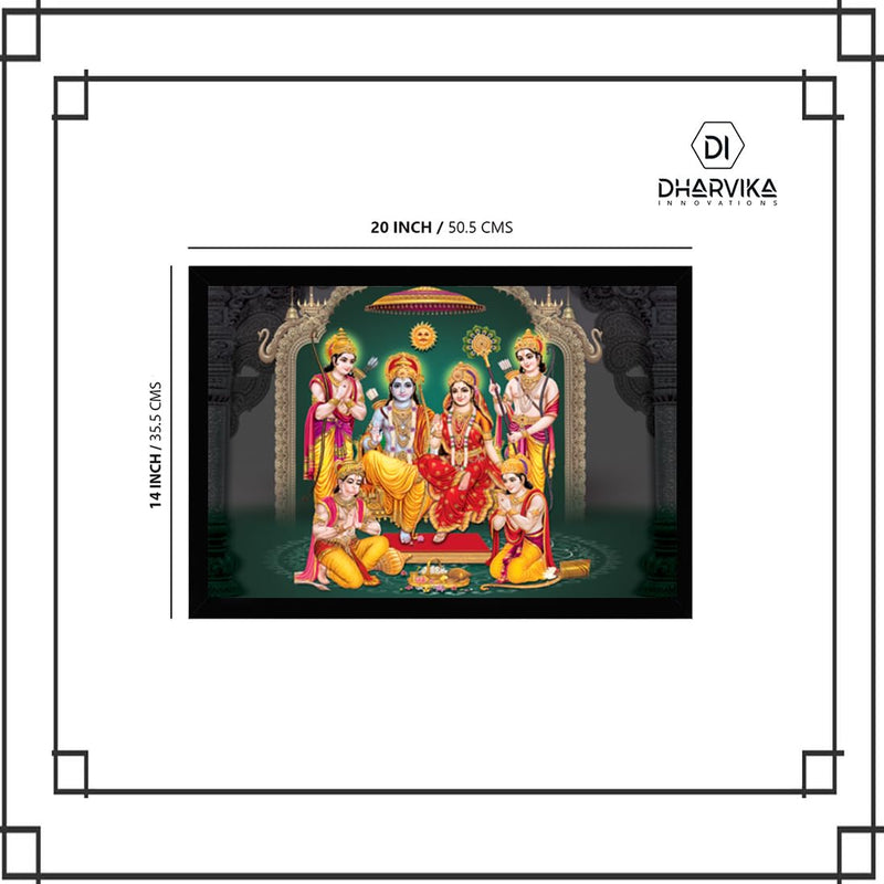 Dharvika Innovations Ayodhya Ram Mandir Photo Frame/Ram Darbar Photo Frame - 21030 (14x20 Inch)