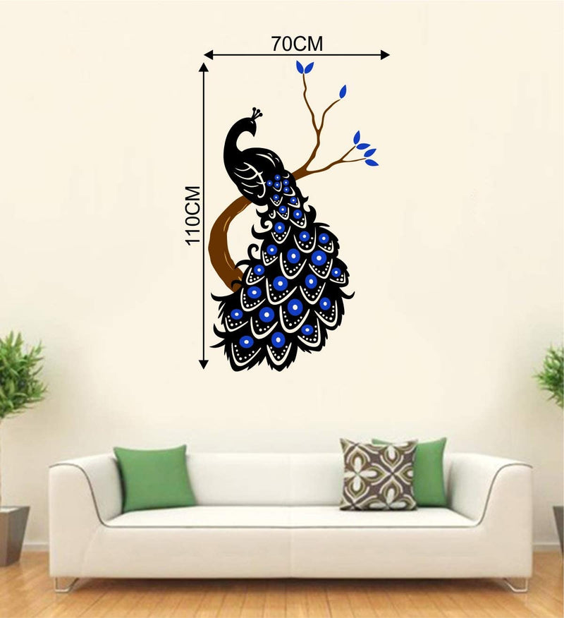 Byte Shop Beautiful Peacock on Tree Vinyl Wall Stickers