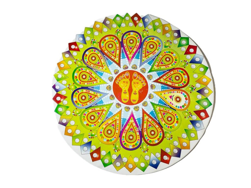 Rangoli Large Size Sticker Multicolour for Occasions, Diwali, Poonam,in (30x30 cm) Size.