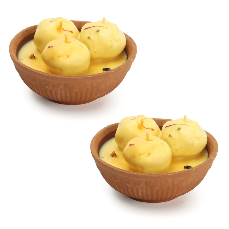 ZAPATOZ Wax Rasmalai Candles Set | Diwali Candles | Home Decor, Decoration, Party, Events, Parties, Festivals, Pack of 2