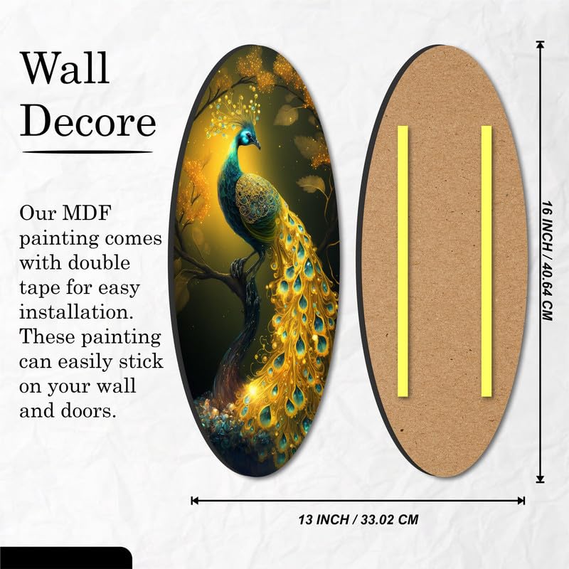 SAF paintings Oval Shape Beautiful peacock wall hanging for Home Décor and Office décor O-10