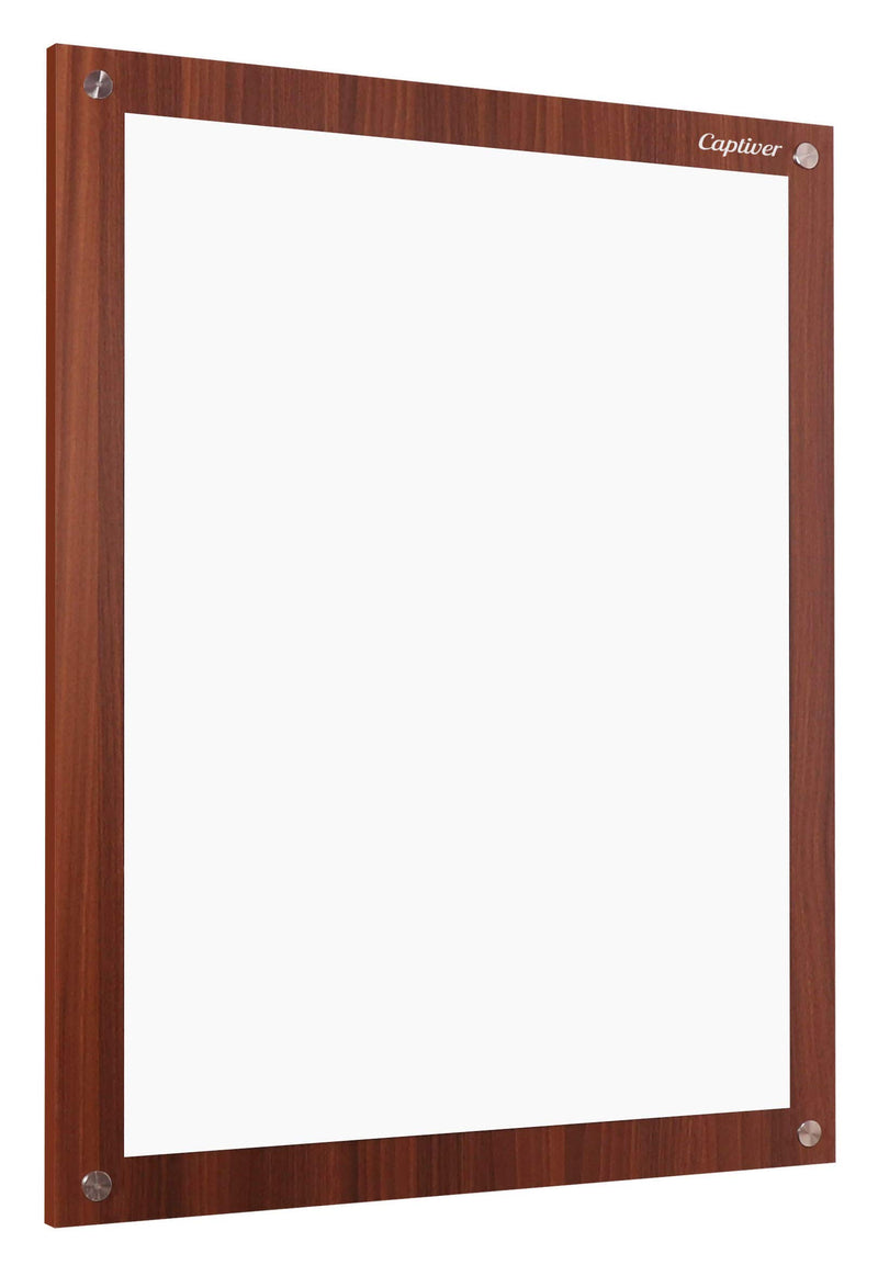 Captiver Engineered Wood Frameless Wall Decor Hanging Mirror (21X27 Inch, Teak) Home Bathroom Bedroom Living Room Wash Basin Office Dressing Organizer