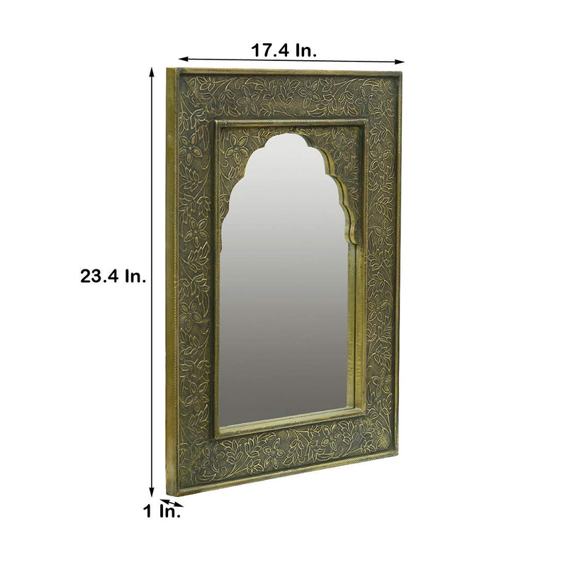 DESERT ART Wooden 17 x 23 Inch Hand Painted Framed Rectangle Mirror (44.196 X5.08 X59.436) CM