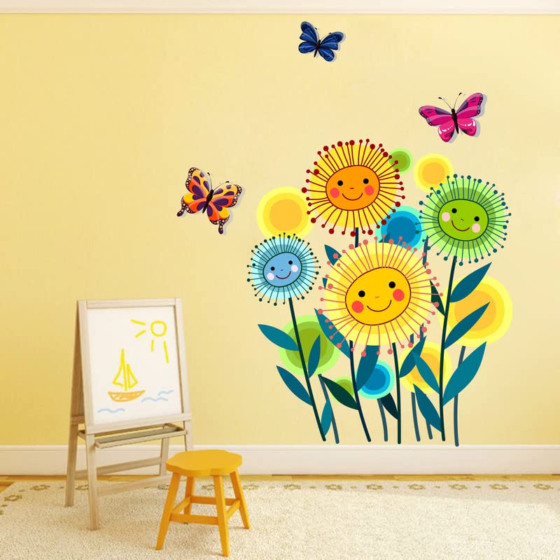 Floral with Butterfly Wall Sticker for Home Decor 60 CM X 50 CM