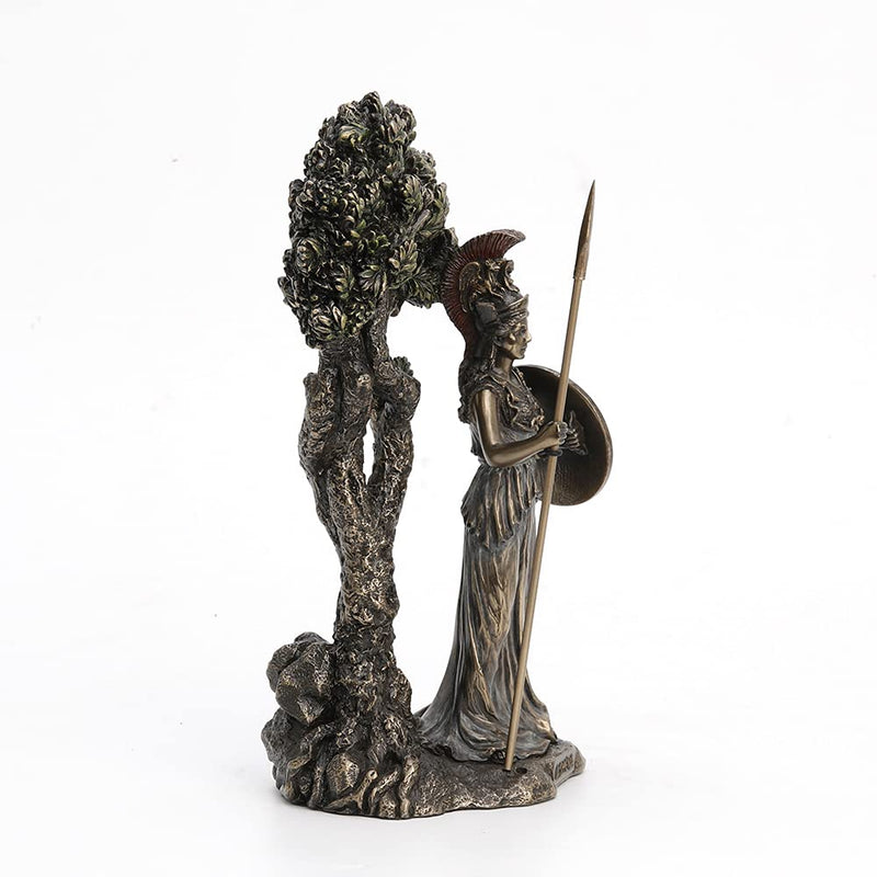 Veronese Design Resin Statues Greek Goddess Athena Under Olive Tree Bronze Finish Statue 5.25 X 9.5 X 4.5 Inches Bronze