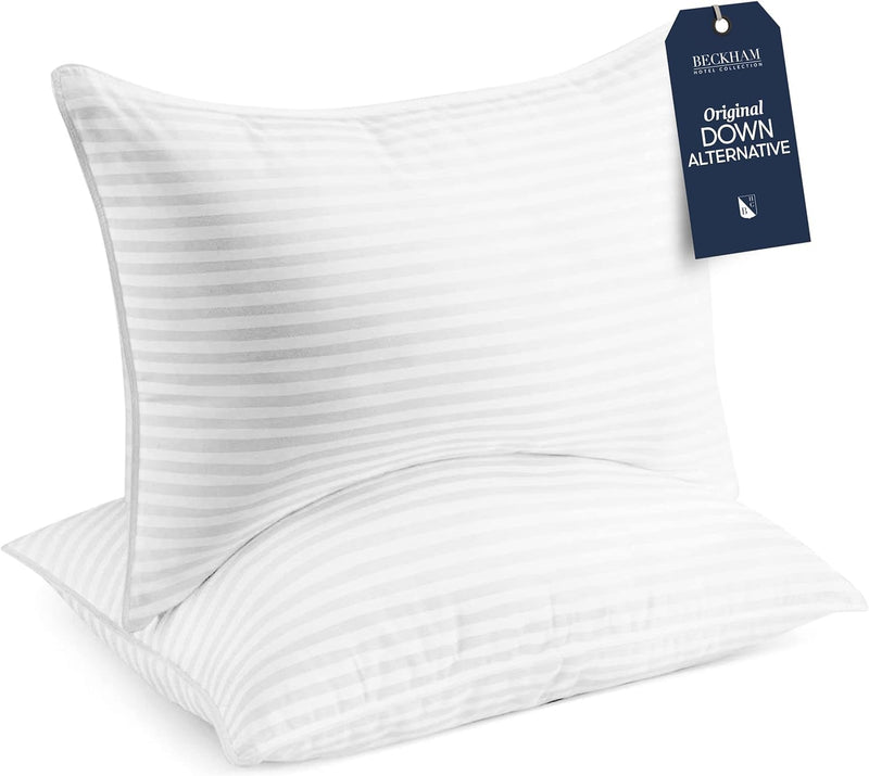 Unite source Hotel Collection Down Alternative Gel Cooling Pillows, Standard/Queen Size, Set of 2, for Back, Stomach or Side Sleepers