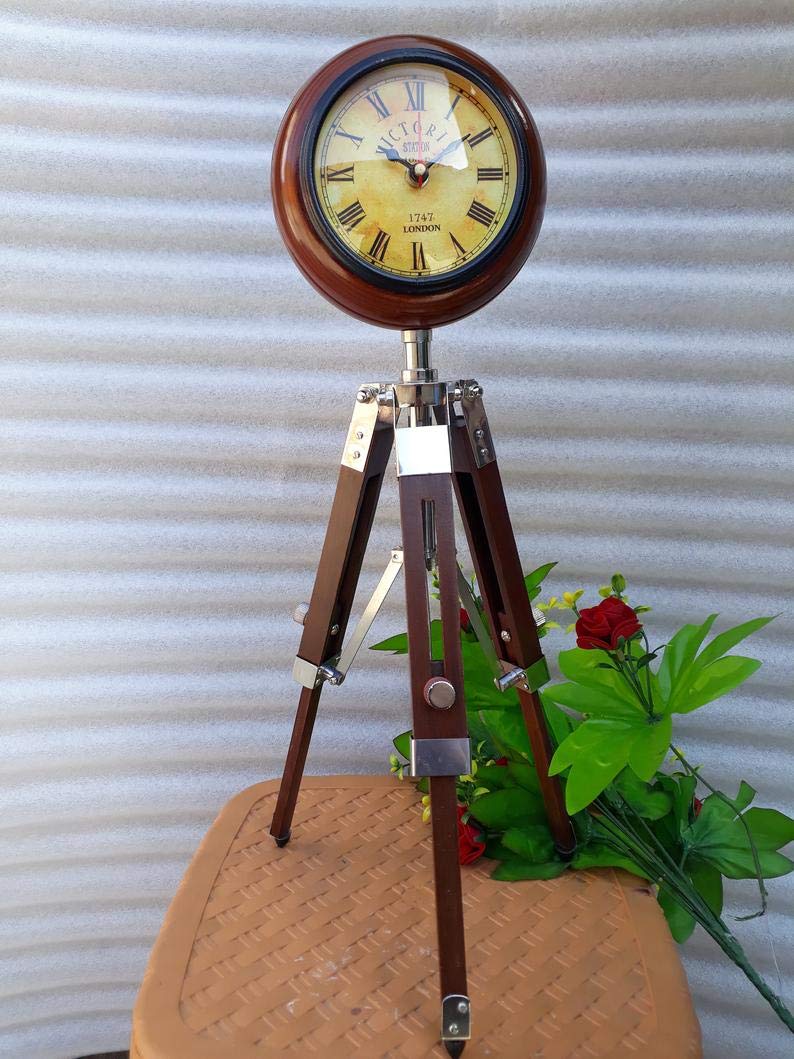 Nautical Art Vintage Antique Table Wooden Adjustable Stand Clock Nautical Style Maritime Ship Desk Clock Home