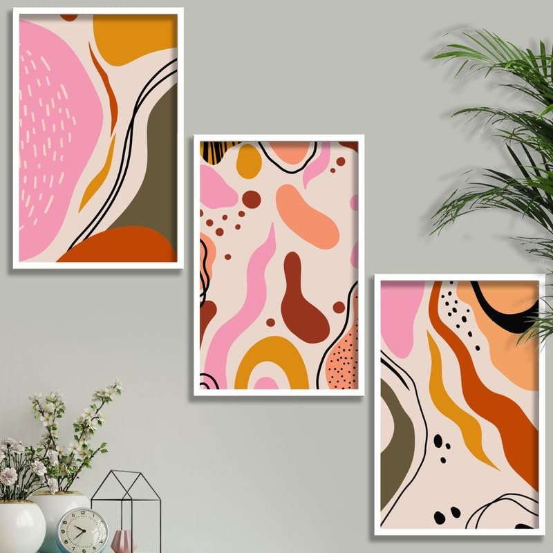 SAF paintings Set of 3 Modern Boho Art Wall Painting For Home And Office ol-COMBO-2094-K3