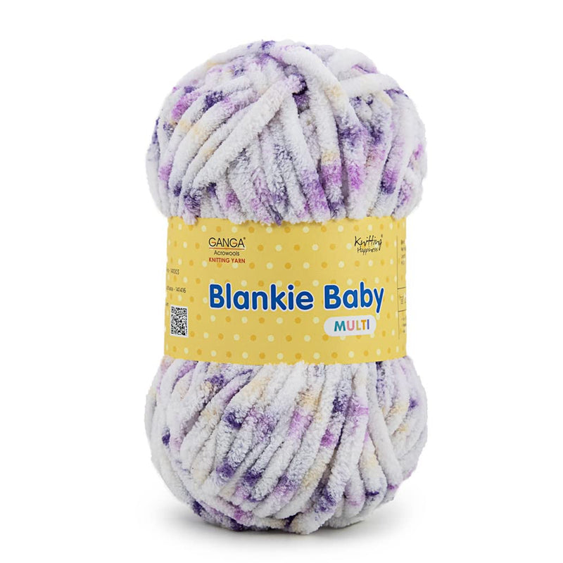 Ganga Acrowools Blankie Baby Multi Is A Super Soft Multicolor Non-Shedding Chenille Yarn. Oekotex Class 1 Certified. Safe For Babies. (Bbm016)