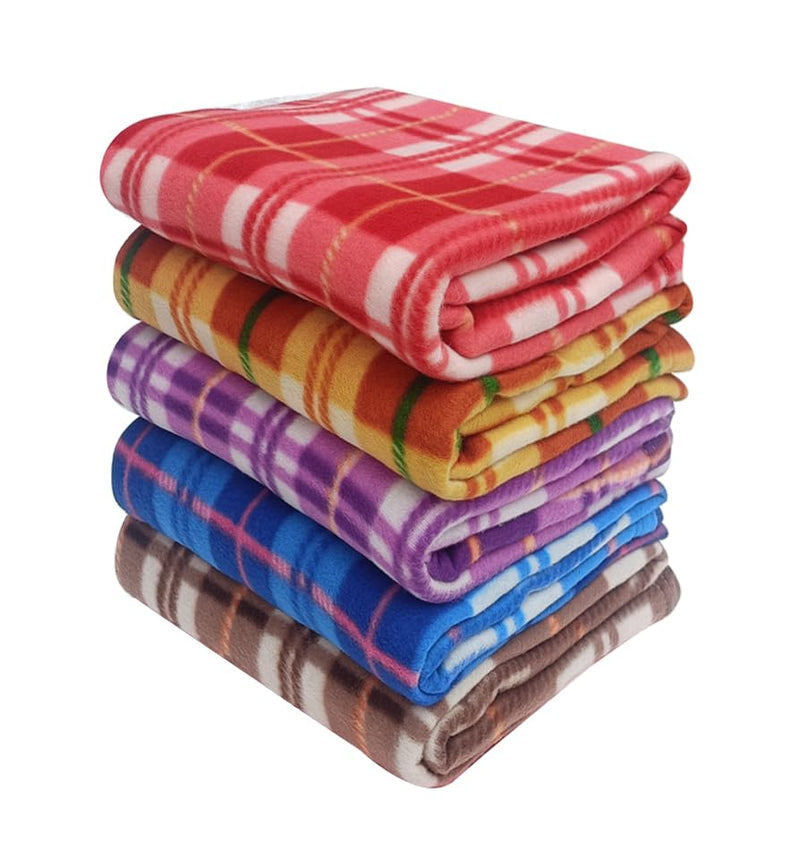 Raisa Panipat Weave Handloom 5 Piece Single Fleec Blanket - Multi, ALT_024 (Assorted)