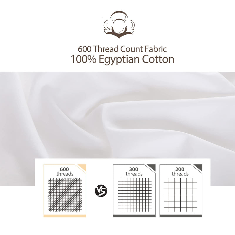 Fitted Sheet Queen 2Pack, 600 TC 18" Deep Pocket Egyptian Cotton Fitted Sheet (2, Queen)