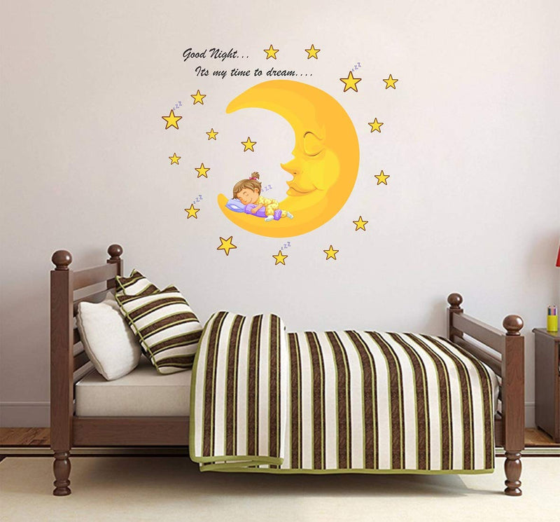 Tuffuk Good Night Large Vinyl Wallstickers for Home Decorations(80 cm x 70 cm)5TZ195