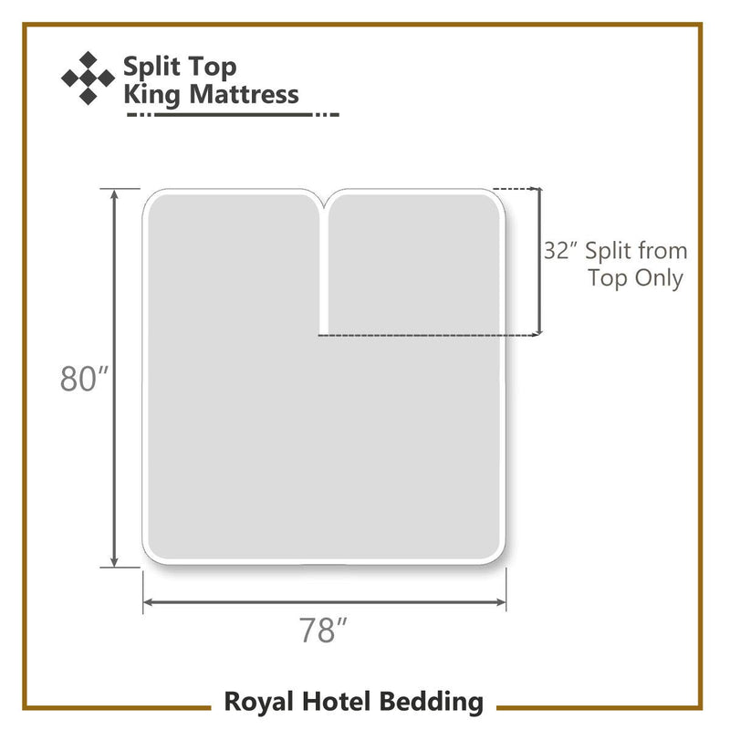 Royal Hotel Top-Split King: Adjustable Split Top King Ivory Silky Soft Bed Sheets 100% Bamboo Viscose Sheet Set