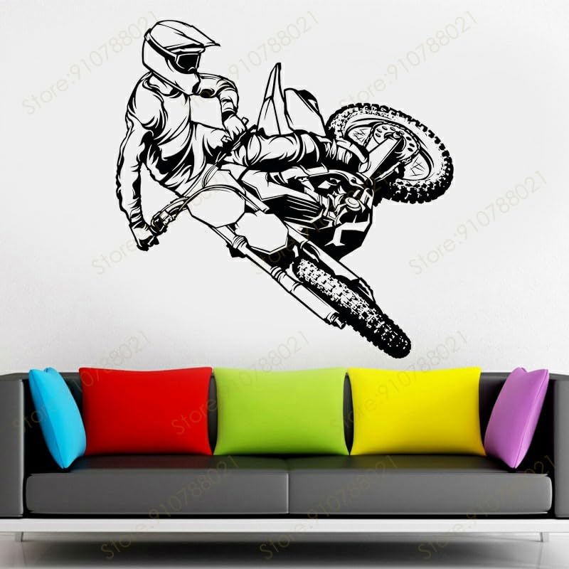 GADGETS WRAP Vinyl Motocross Jumping Motorcycle Wall Decal Racing Bike Vinyl Art