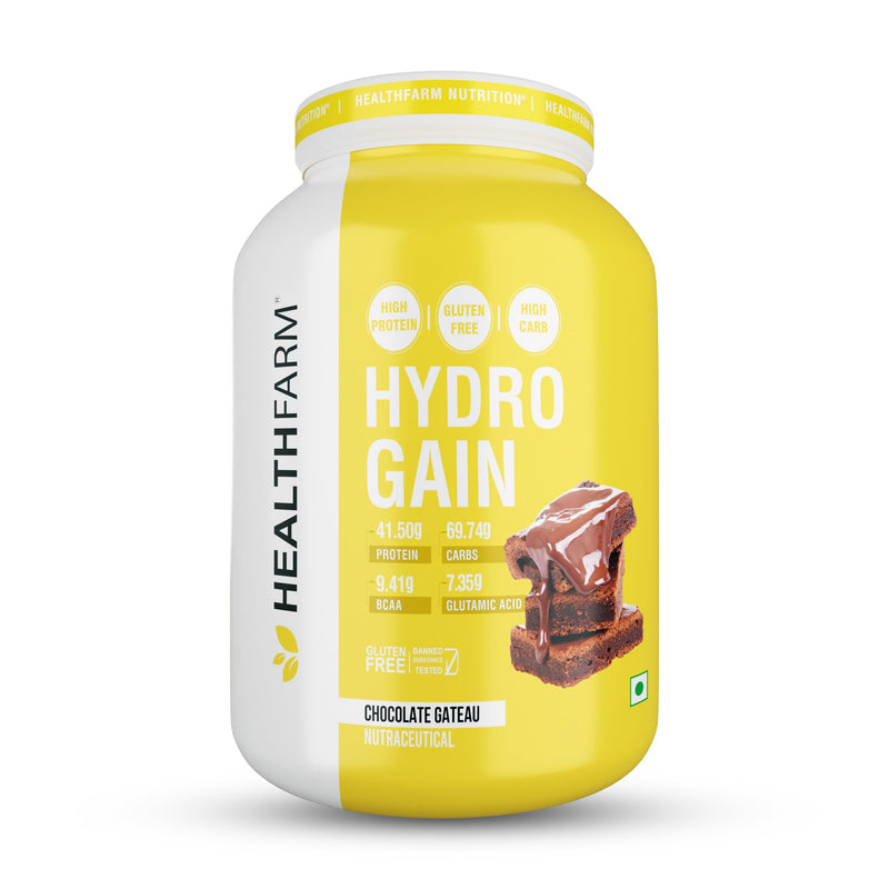 Healthfarm Hydro Gain Mass Gainer | For Muscle Gain | Weight Gain Powder (Flavor- Chocolate Gateau) 3kg-6.6lbs