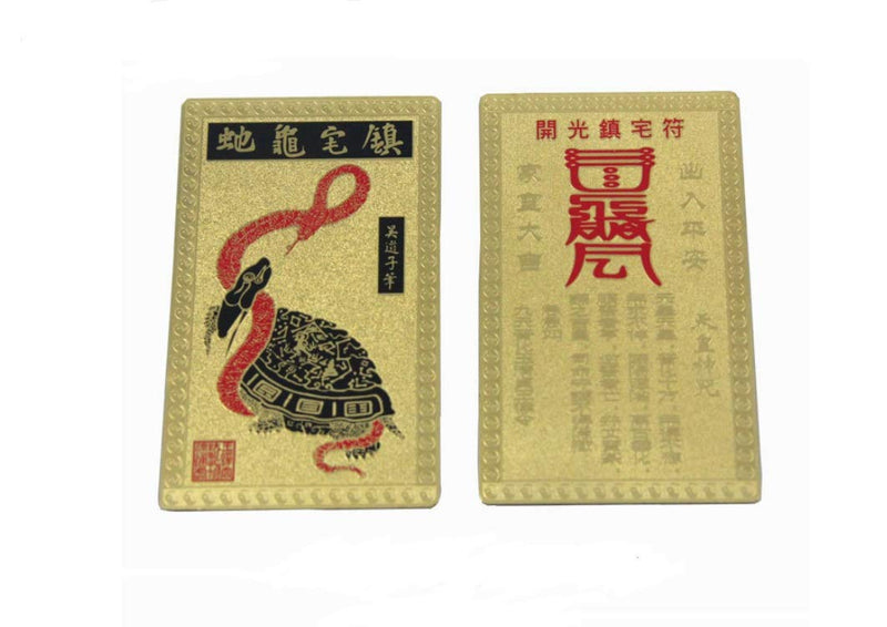 DMtse Feng Shui Turtles and Snakes Protection Home Energy Talisman Card Avoid Evil