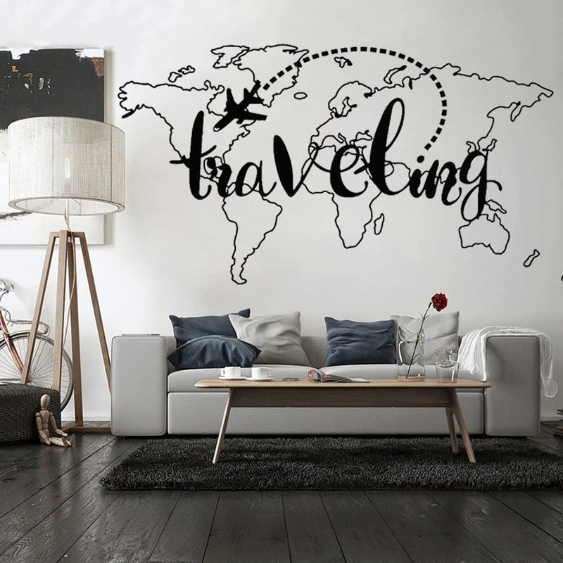 GADGETS WRAP Vinyl Decal Sticker Traveling Map (Item Finish Size : 101cm x 57cm)