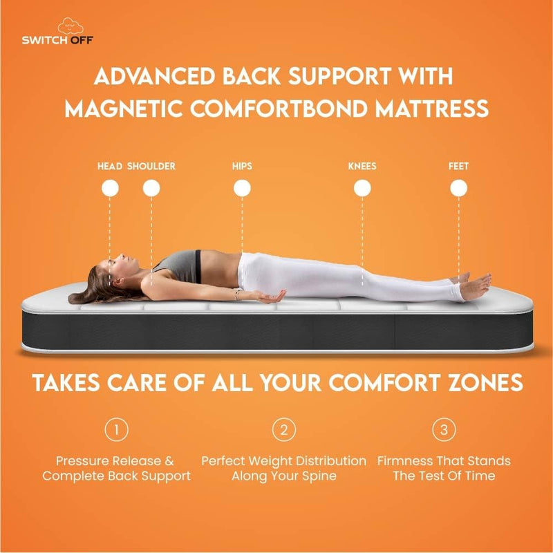 switch-off Magnetic ComfortBond Mattress | Comfort with Soft Foam | (White) |72x30 Inches| (6" Inch)