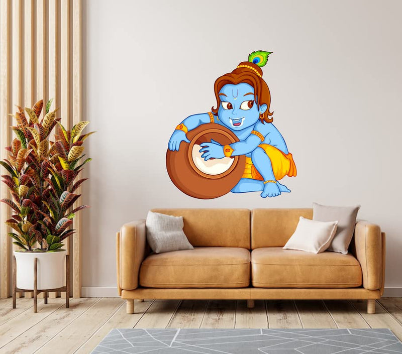 Decoreative makan chor kisan kanyya Wall Sticker