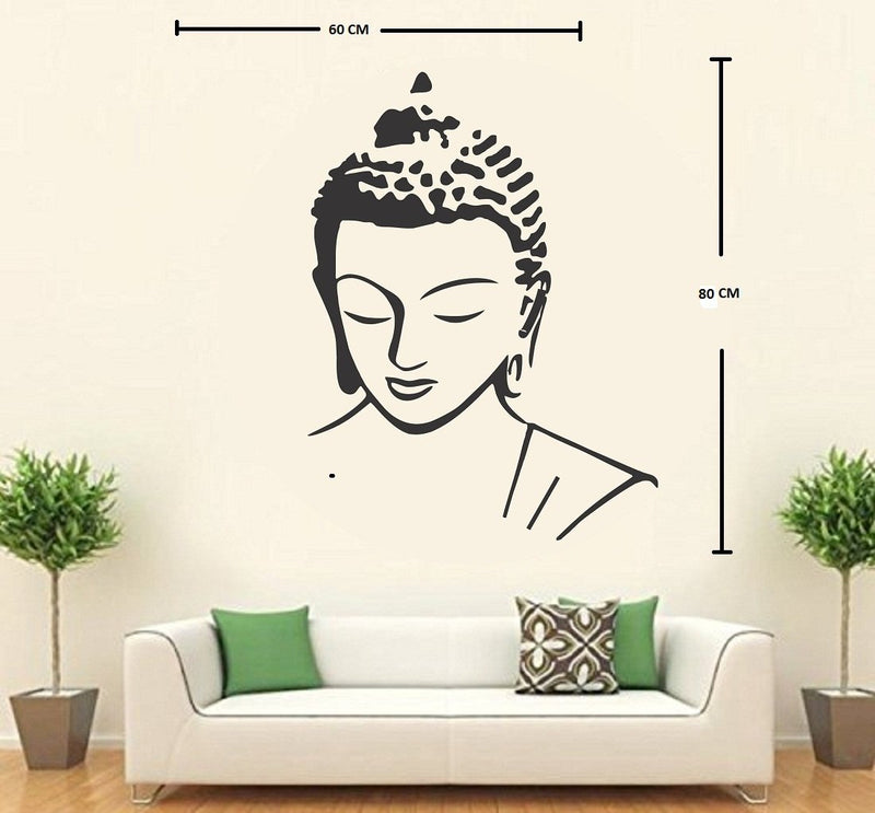 Asmi Collections PVC Wall Stickers Beautiful Black God Buddha