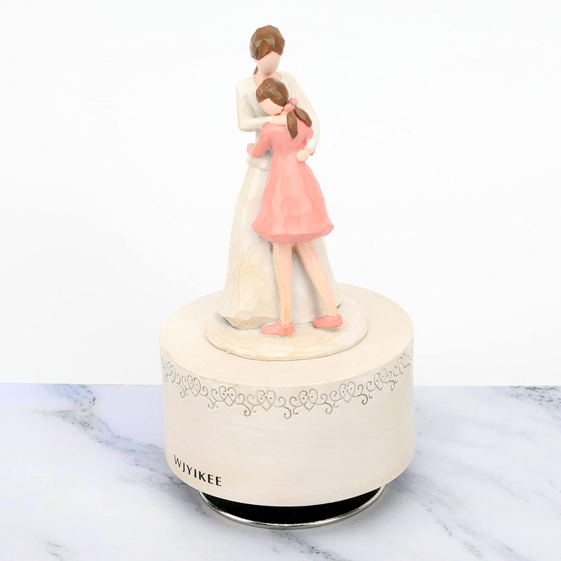 WJYIKEE Music Box Sculpted Hand-Painted Musical Figure Warm and Romantic Birthday Festival Musical Gift Home Office Studio Decoration (Mother & Daughter)