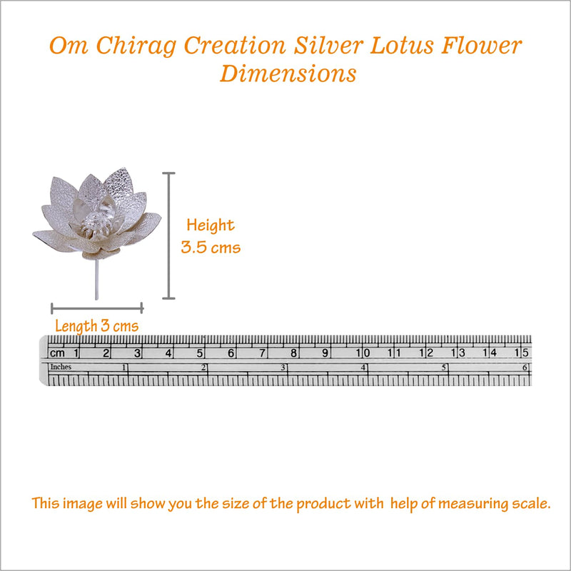 OM CHIRAG CREATION Pure Silver Lotus Flowers for Puja, Temple at Home, Workplace and Gifting - 90%-92.5% Pure Silver