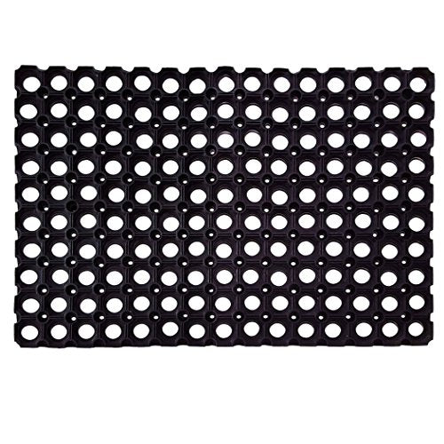 Status Contract PVC Rubber Sanatizing Outdoor Door Mat for Home/Bathroom/Bedroom/Rainy Season (41x61 cm, Black)