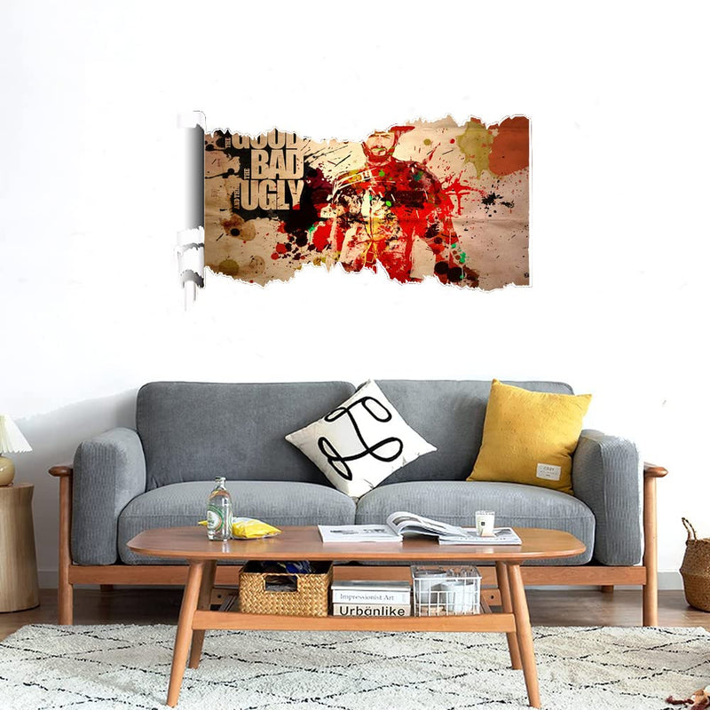 GADGETS WRAP Printed Wall Decal Sticker Scratched Paper Style Wall Decal (90cm x 50cm) - Good Bad Ugly