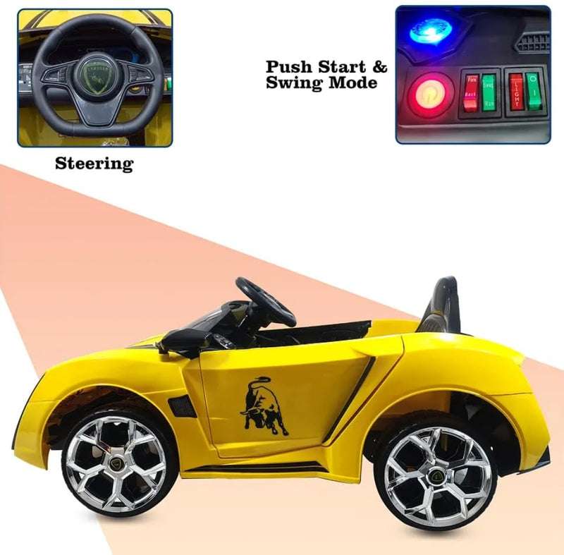 SKYA STAR Smoky Battery Operated Ride on Kids Car, Electric Kids Baby Car, Battery Operated Car for Kids to Drive 2 to 5 Years, Yellow