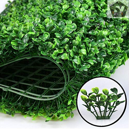 Sensational Nation Artificial Grass Vertical Wall Small Leaves Tiles (Green) - Pack of 3 Piece, Plastic; Polyester