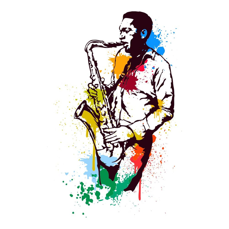 Wallzone Saxophone Large Vinyl Wallsticker for Home Decoration ( 105cm x 64 cm)